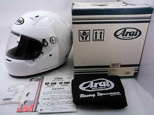 【送料無料】Arai アライ GP-5W 8859 WHITE ホワイト Mサイズ 57-58cm HANSアンカー＆元箱付き ヘルメット 4輪用 カート