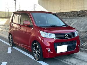 H25★走行8.1万km★マツダ/フレアワゴンカスタム【XT ターボ車】Fブレーキパッド新品交換ずみ★純正ナビ/TV★ETC【ワゴンR/OEM車】