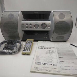 5188 【動作品】Victor ビクター コンパクトコンポーネントMDシステム NS-X7WMD-S リモコン付き CD/MD再生 FM/AM 取扱説明書付