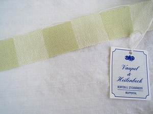 リネンバンド 幅３センチ リネンテープ 刺繍用布 クロスステッチ グリーン