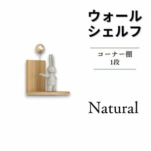 ウォールラック 飾り棚 ウォールシェルフ 1x1 ナチュラル