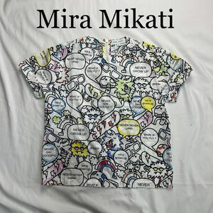 Mira Mikati ミラミカティ カットソー 半袖 シャツ 白色 34サイズ 総柄
