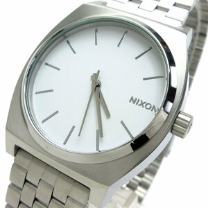 ニクソン ミニマル タイムテラー メンズ シルバー 37mm 白文字盤 A045 時計 NIXON TIME TELLER クォーツ ホワイト クリーニング済 稼動品