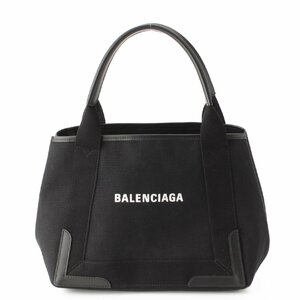 【バレンシアガ】Balenciaga　ネイビーカバス スモール キャンバス トートバッグ 3399332 ブラック 【中古】192902