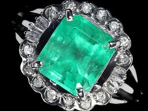 MI11364T【1円～】新品【RK宝石】《Emerald》鮮やかな色彩!! 極上エメラルド 大粒2.22ct!! 上質ダイヤモンド Pt900 高級リング ダイヤ