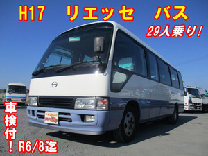 【諸費用コミ】:朝日株式会社H17中型PB-日野リエッセバス29人乗検付サイドスイングドアオートステップモケットシート