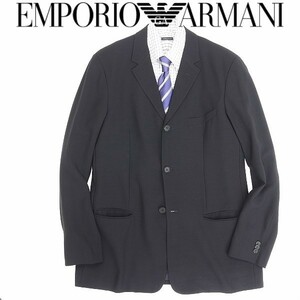 国内正規品◆EMPORIO ARMANI エンポリオ アルマーニ 3釦 ジャケット 黒 ブラック 52