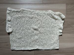 手編みの袖なしカーディガン(ホワイト)
