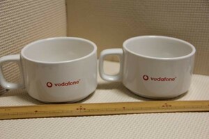 未使用 陶器製 vodafone マグカップ ボーダフォン ペア マグカップ 検索 ソフトバンク 非売品 グッズ 企業物 ノベルティ