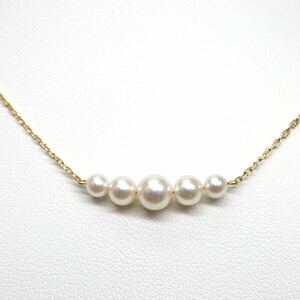 MIKIMOTO(ミキモト)《アコヤ本真珠ベビーパールネックレス》A 約3.8-5.8mm珠 2.5g 約38cm pearl necklace ジュエリー jewelry EA6/EA9