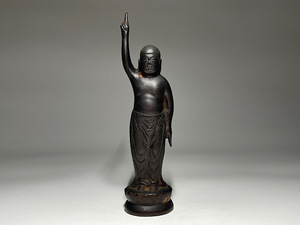 【瑞】時代 銅製「誕生仏」高１９．２cm 重４２４g・釈迦誕生仏 仏教美術 
