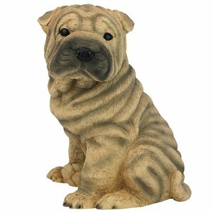 シャーペイの子犬の彫像庭園花壇オーナメントアート工芸オブジェ園芸インテリア置物プレゼント贈り物輸入品