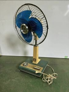 扇風機 昭和レトロ レトロ扇風機 National ナショナル 当時物 アンティーク ブルー F-30KB DOUBLE OSCILLATION