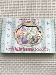 【未使用】テレホンカード　ディズニー　クリスマス　2000 台紙付き