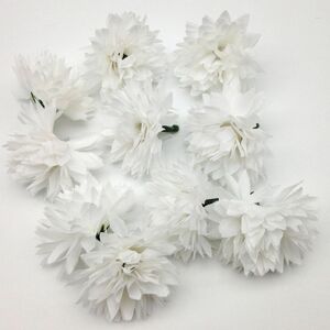 造花 菊 ミニサイズ 花のみ 4センチ 10個 (ホワイト)