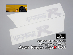 インテグラDC2【ACURA】アキュラINTEGRAタイプR純正USデカール-サイドTypeR左右/USDM北米仕様ステッカーType-RシールUSAクォーターパネル