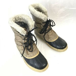 80s-90s/カナダ製☆ソレル☆本革/スノーブーツ【24.0-25.0/茶/brown】インナー付き/雪作業/防水/shoes/Vintage/caribou◎cWB87-7