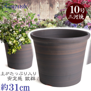 植木鉢 おしゃれ 安い 陶器 サイズ 31cm Sポット 10号 ブラウン 室内 屋外 茶 色