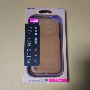 ◎ELECOM iPhone XR ケース 耐衝撃 衝撃吸収 TOUGH SLIM レザー調 ブラウン：PM-A18CTSTBR