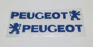 １送料込　 PEUGEOT ロゴ付き　青ステッカー２点セット