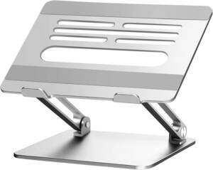 ノートPC タブレット スタンド 無段階高さ角度調整 中空設計アルミ合金製 17インチまでに対応 サイズ:幅214×奥行291mm 耐荷重:19kg