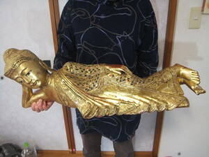 涅槃像　ねはん　仏像　木彫り　彫刻　ステンドグラス　釈迦　仏教　仏具　オブジェ　