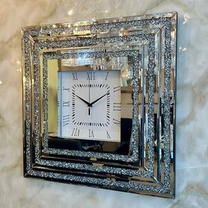 【送料無料！】豪華なデザイン ミラー装飾 壁掛け時計 時計 壁掛け 壁掛け時計 ウォッチ 壁時計 ウォールクロック 安い 北欧 アンティーク