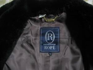 ★ロペ　茶ｘ黒　ファー付きコート　ジャケット　中古品　美品