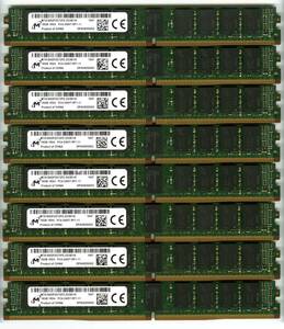 【RDIMM】DDR4-2400、ECC Registered、16GBの8枚セットで128GB、中古 　micron vlp reg サーバー用　Z440で動作確認済み　1647-3