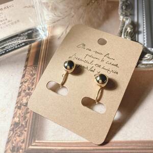 美品　ゴールドイヤリング　ボール　クラシック　定番　gold earrings Classic japan Vintage jewelry accessories 0120