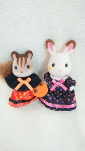 なかよしハロウィン*ショコラウサギ*シマリス*女の子*シルバニアファミリー