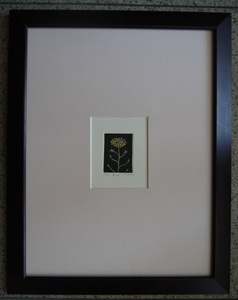 都・菜の花。銅版画。20/2０。T.Soutome。硝子。写し影あり。