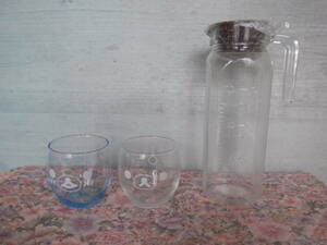 D3　非売品！『ローソン　リラックマ★ガラスコップ２個＆ガラスのボトルセット』～ノベルティ　洋食器　