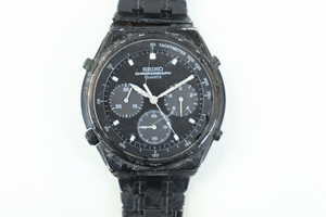 ◎【ジャンク】SEIKO 7A28-7110 セイコー 腕時計 SPEEDMASTER スピードマスター クォーツ クロノグラフ ブラック ブランド時計 008IDIIB46