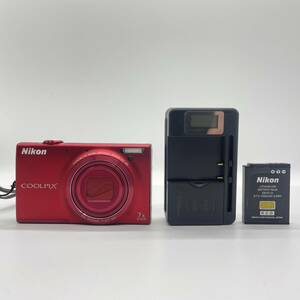 【動作確認済・状態良好品】Nikon coolpix S6100 RED　コンデジ　デジカメ　デジタルカメラ　シャッター&フラッシュ動作OK