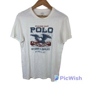 polo ralph lauren ポロ　ラルフローレン　ladies レディース　半袖　プリント　tシャツ size:S collar:ホワイト