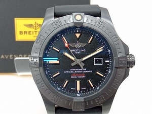 美品 【BREITLING】V17310／BD12 アべンジャー ブラックバード 時計 ブライトリング 自動巻 サファイアガラス メンズ 中古