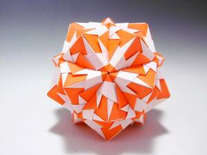 くす玉　30枚組　折り紙　ユニット　S-2　オレンジ色　kusudama　origami　ハンドメイド