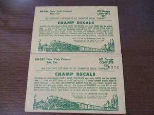 Champ Decal Box Car 2両分 デカール セット 絶版品 NYC Jade Green + Erly Bird NO525054