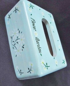 木製 ポケットティッシュ ボックス ケース フラワーガーデン/トールペイント ミニ 花柄 ウッド カバー ティッシュ flower garden