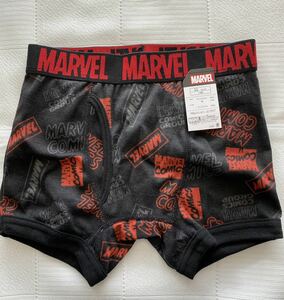 即決★新品140　MARVEL　マーベル　ボクサーブリーフ　１枚　黒 　前開き　ボクサーパンツ　下着　肌着　インナー