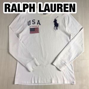 RALPH LAUREN ラルフローレン 長袖Tシャツ ユースサイズ L（14/16） ホワイト ビッグポニー