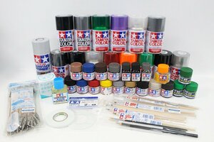 現状品 TAMIYA Mr.HOBBY カラー塗料 カラースプレー缶 ツール 筆 持ち手棒 塗料皿 約50点 まとめ 4-K066/1/100