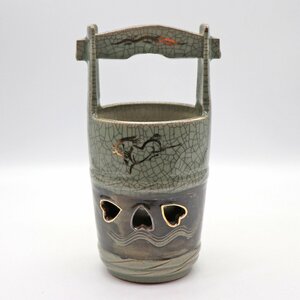 相馬焼・手桶型花器・花瓶・陶磁器・No.230119-05・梱包サイズ60