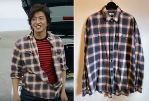 キムタク着 Rags McGREGOR オンブレチェック ブリーチ シャツ ラグスマックレガー Mサイズ 美品 グリーン OMBRE CHECK BLEACH SHIRTS 希少