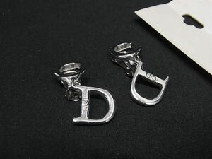 1円 ■極美品■ ChristianDior クリスチャンディオール CDロゴ クリップ式 イヤリング アクセサリー レディース シルバー系 FA5671