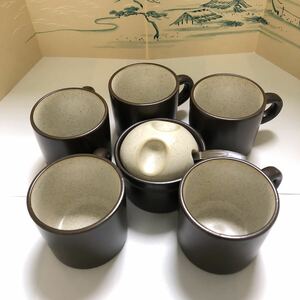 マグカップ　コーヒーカップ　 5客セット　砂糖入れ付き　陶磁器　食器　J1-2