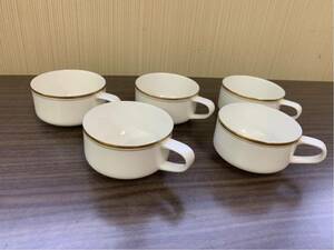 セーエー陶器 カップ 5客 白 シンプル 昭和レトロ