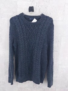 ◇ GAP ギャップ ケーブル編み 長袖 ニット セーター サイズS ネイビー メンズ P