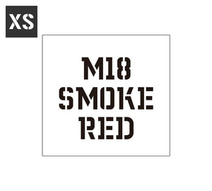 ステンシルシート ステンシルプレート ステンシル アルファベット DIY クイックステンシル サイズXS M18 SMOKE RED スモークグレネード